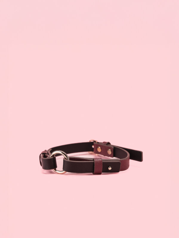 Choker Simplu din Piele cu Model Crocodil