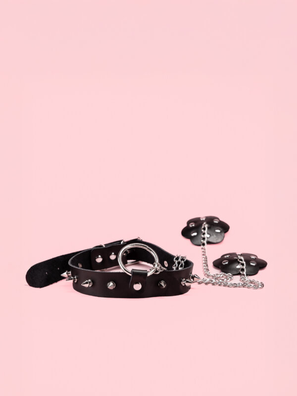Bondage Spiked Collar cu Acoperitor Sfarcuri