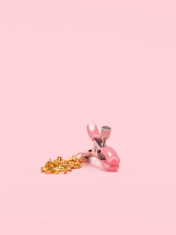 Cleme Sfarcuri Roz cu Lant Auriu image 2