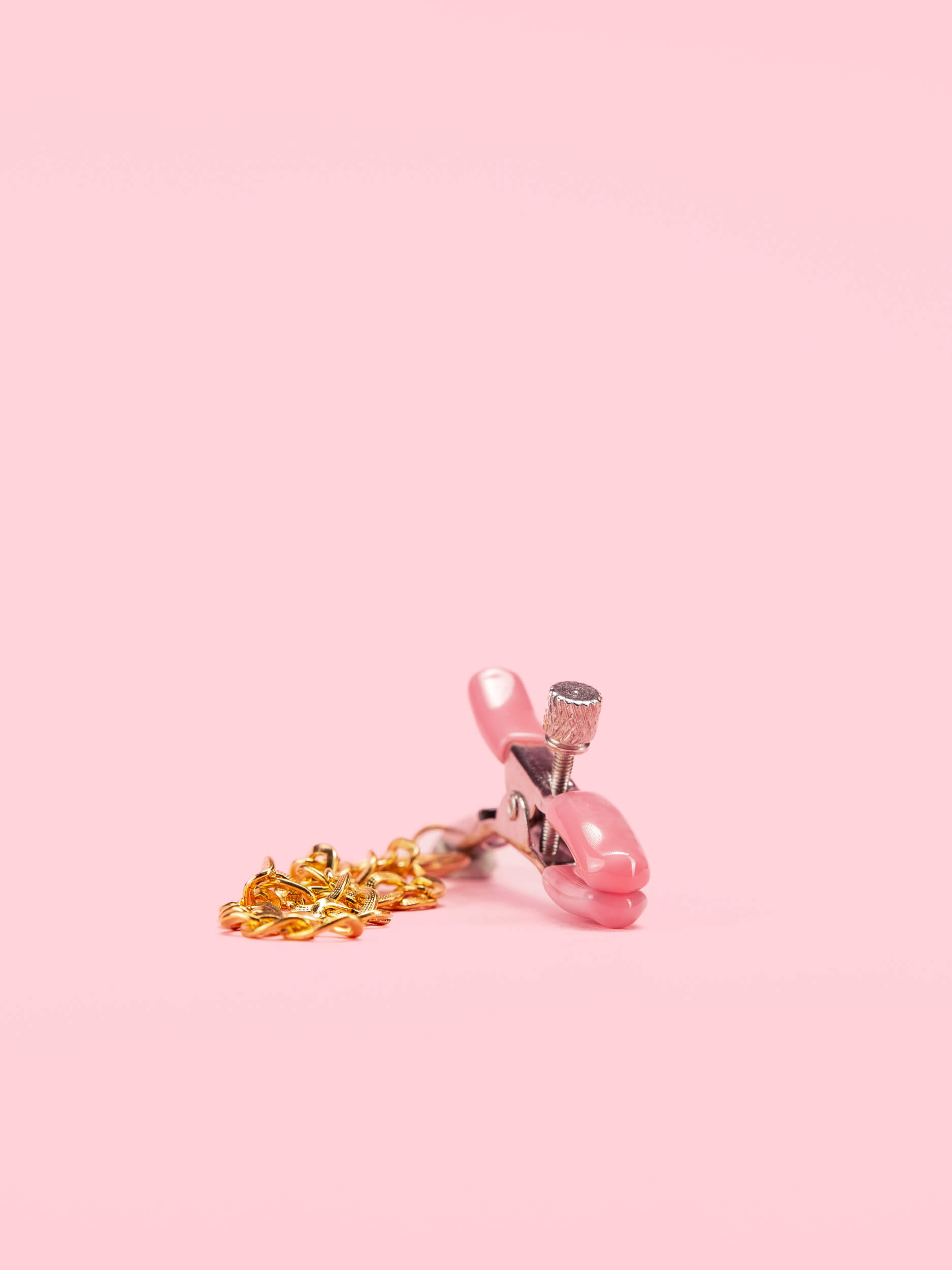 Cleme Sfarcuri Roz cu Lant Auriu image 2