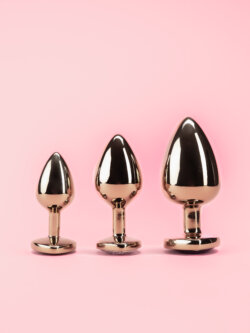 Golden Heart Butt Plug din Metal 3 Marimi image 2