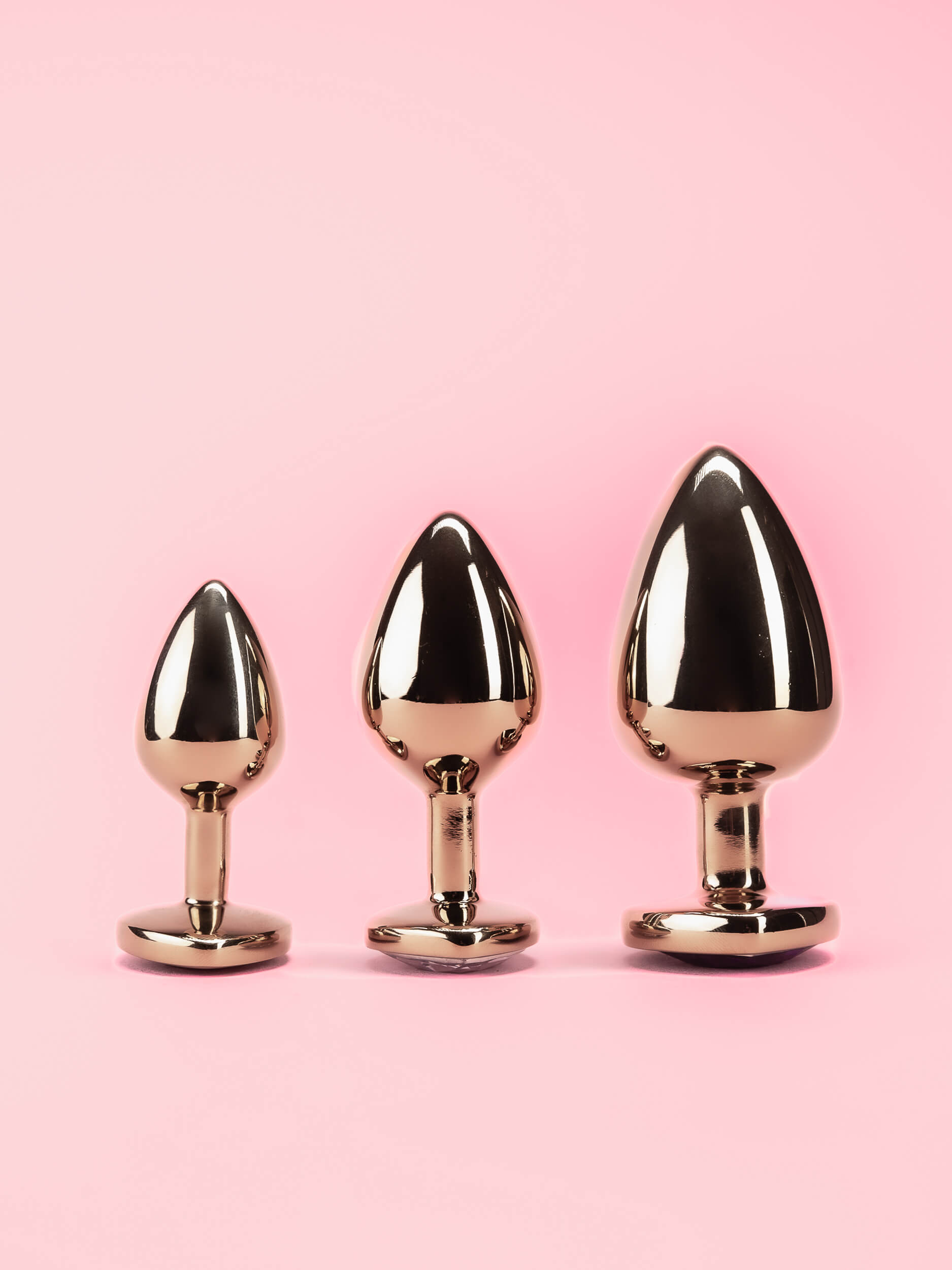 Golden Heart Butt Plug din Metal 3 Marimi image 2