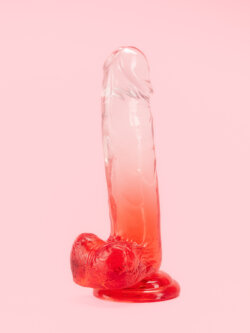 Dildo Rosu Transparent 18 cm image 1