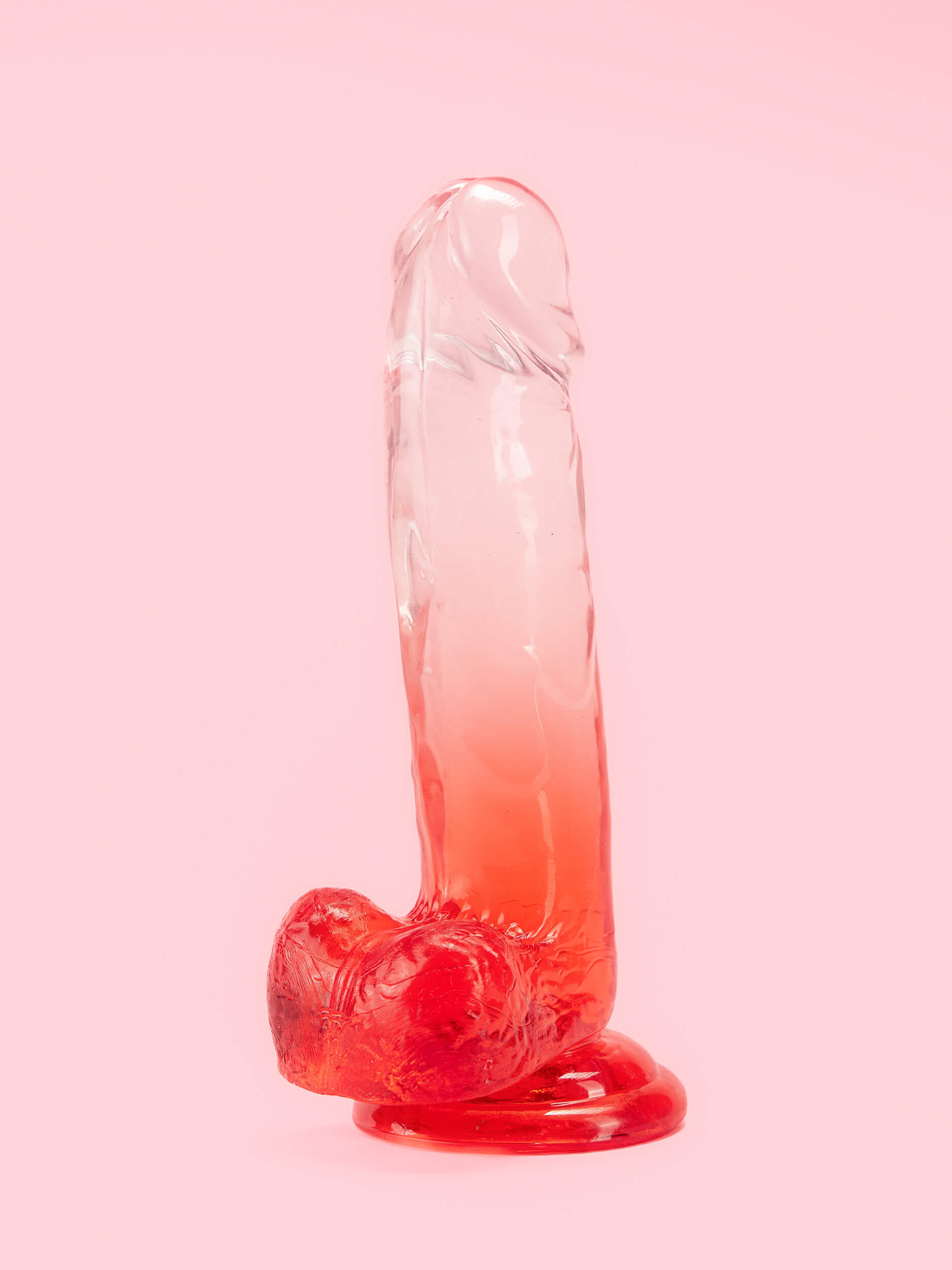 Dildo Rosu Transparent 18 cm image 1