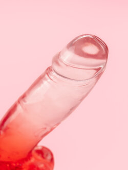 Dildo Rosu Transparent 18 cm image 2