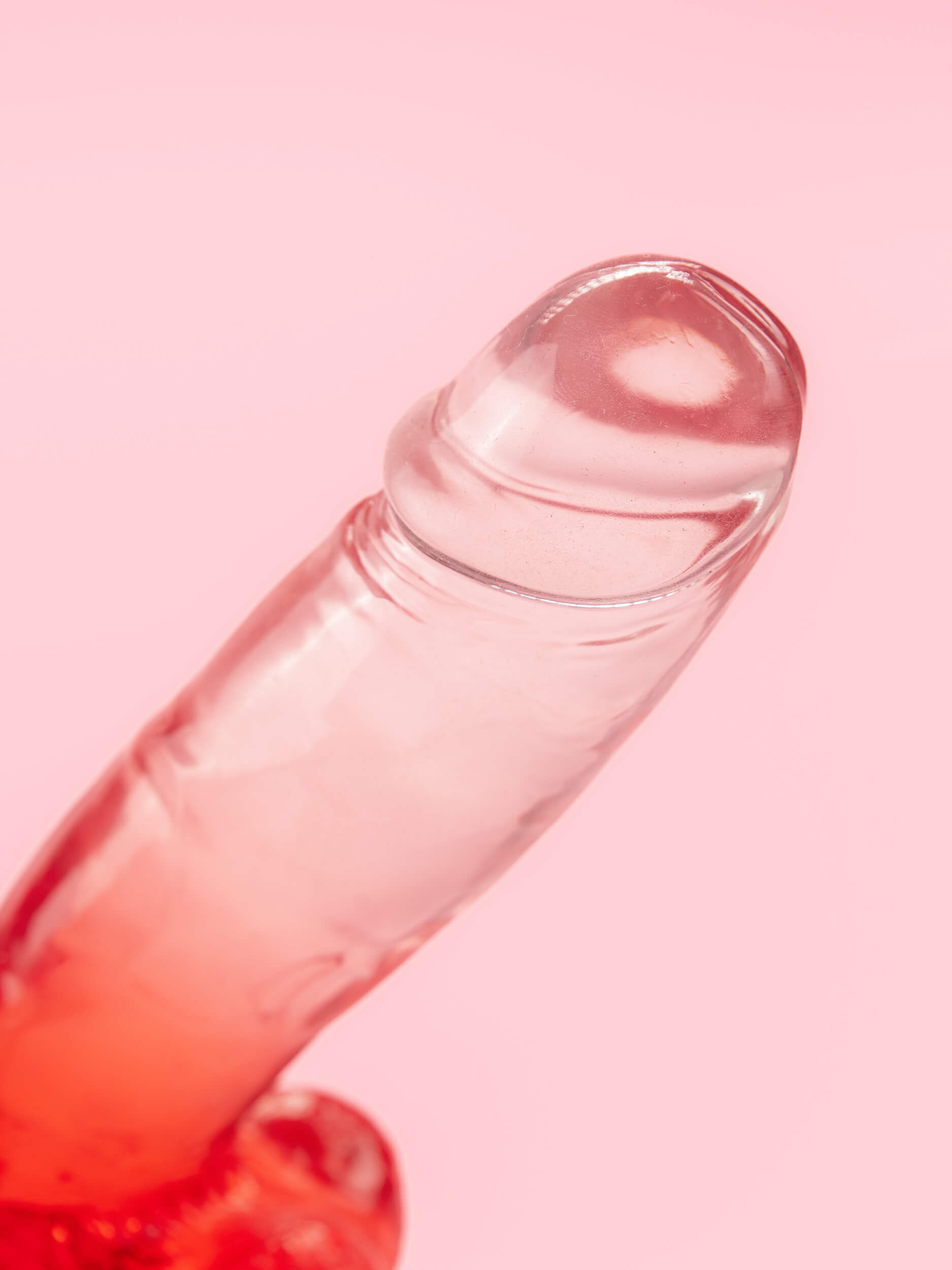Dildo Rosu Transparent 18 cm image 2