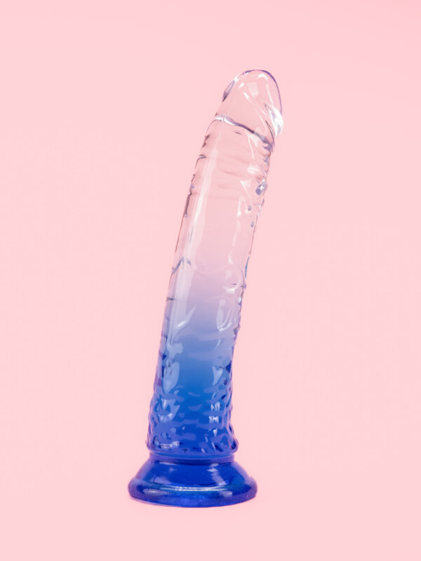 Dildo Transparent Albastru 19 cm