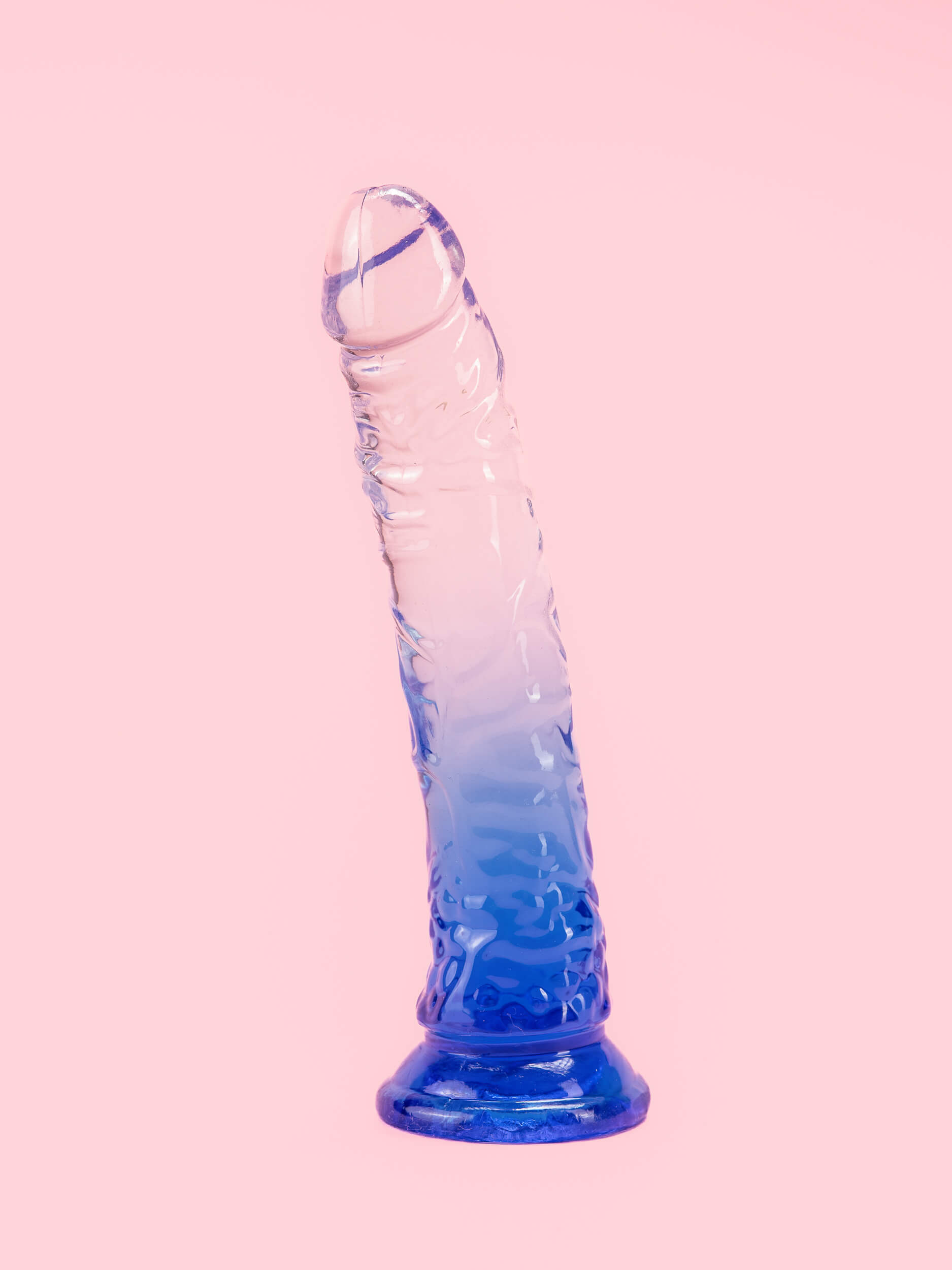 Dildo Transparent Albastru 19 cm image 1