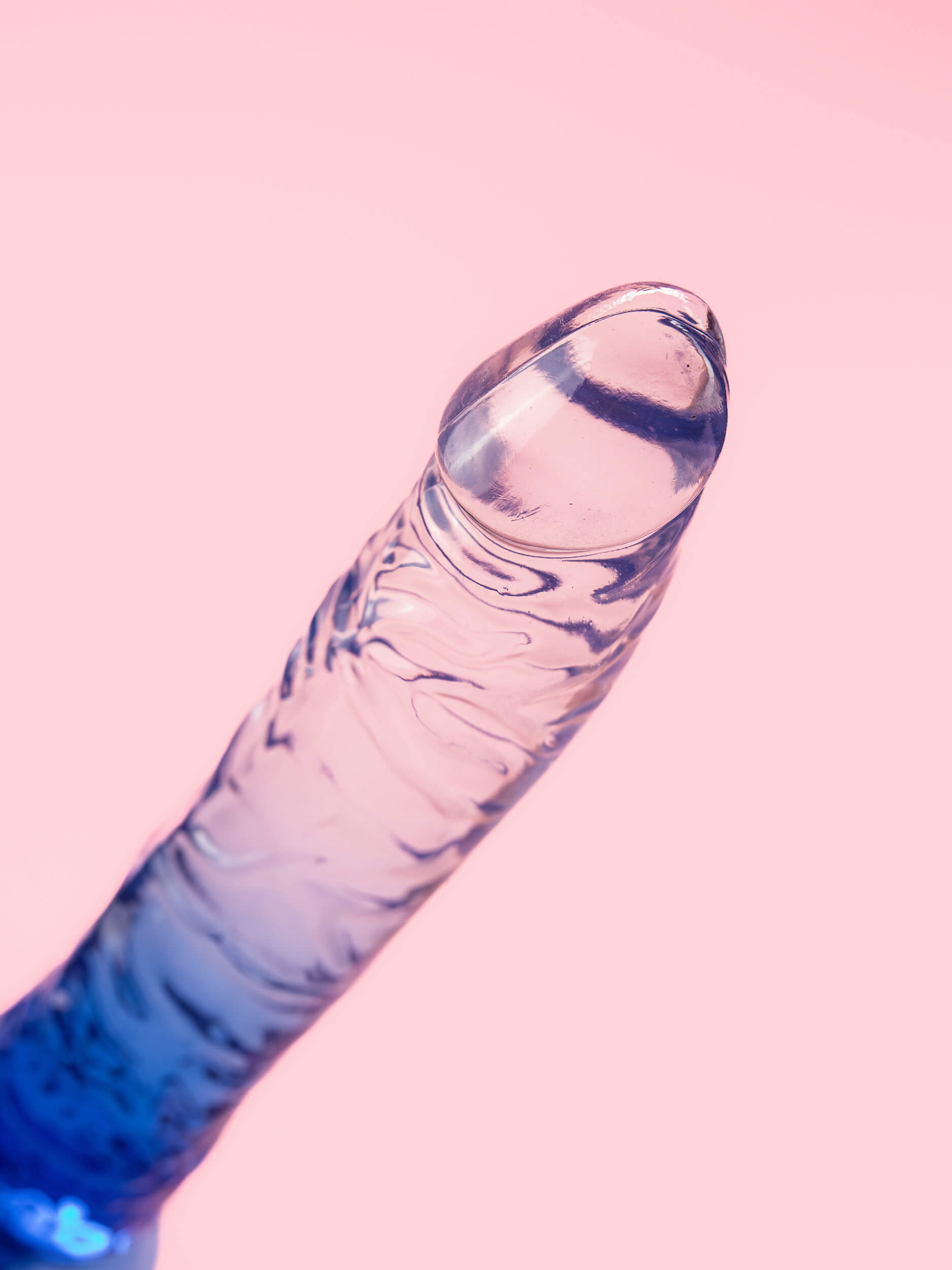 Dildo Transparent Albastru 19 cm image 2