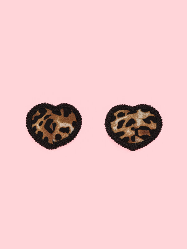 Heart Nipple Covers cu Animal Print