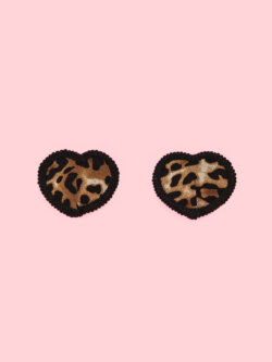 Heart Nipple Covers cu Animal Print image 1