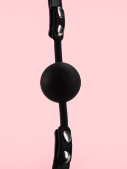 Ball Gag Ajustabil Piele cu Silica image 1