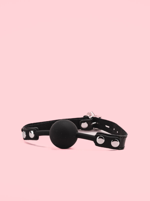 Ball Gag Ajustabil Piele cu Silica