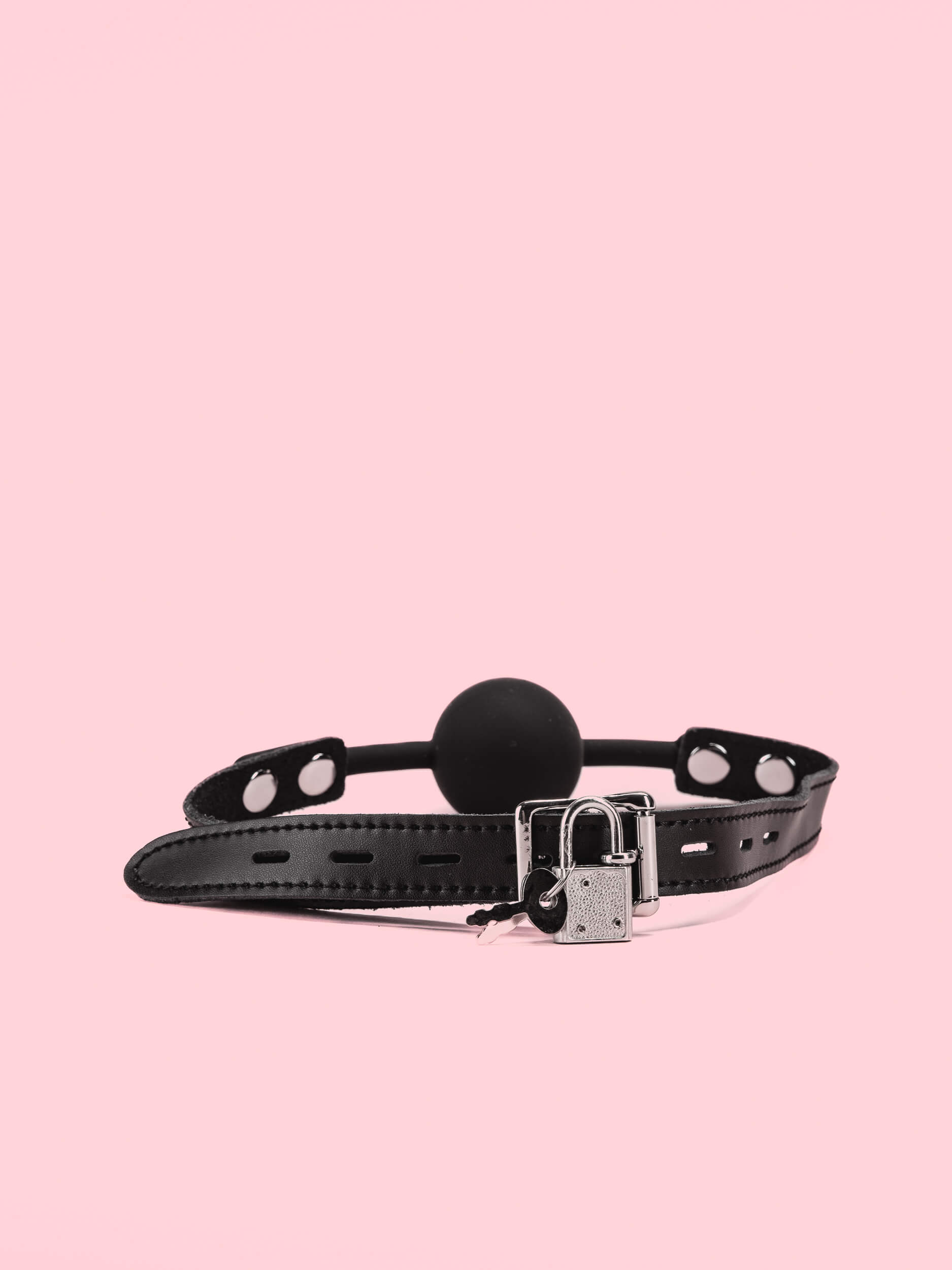 Ball Gag Ajustabil Piele cu Silica image 2