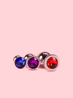 Butt Plug Greu din Metal cu Piatra Rotunda 3 Marimi image 3