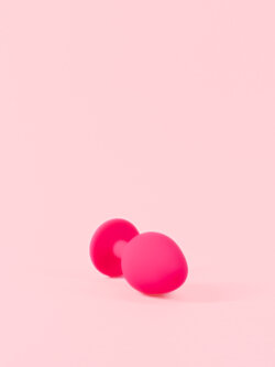 Butt Plug din Silicon Roz cu Piatra image 4