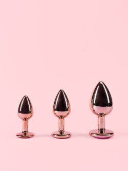 Dop Anal din Metal Rose Gold cu Piatra image 6