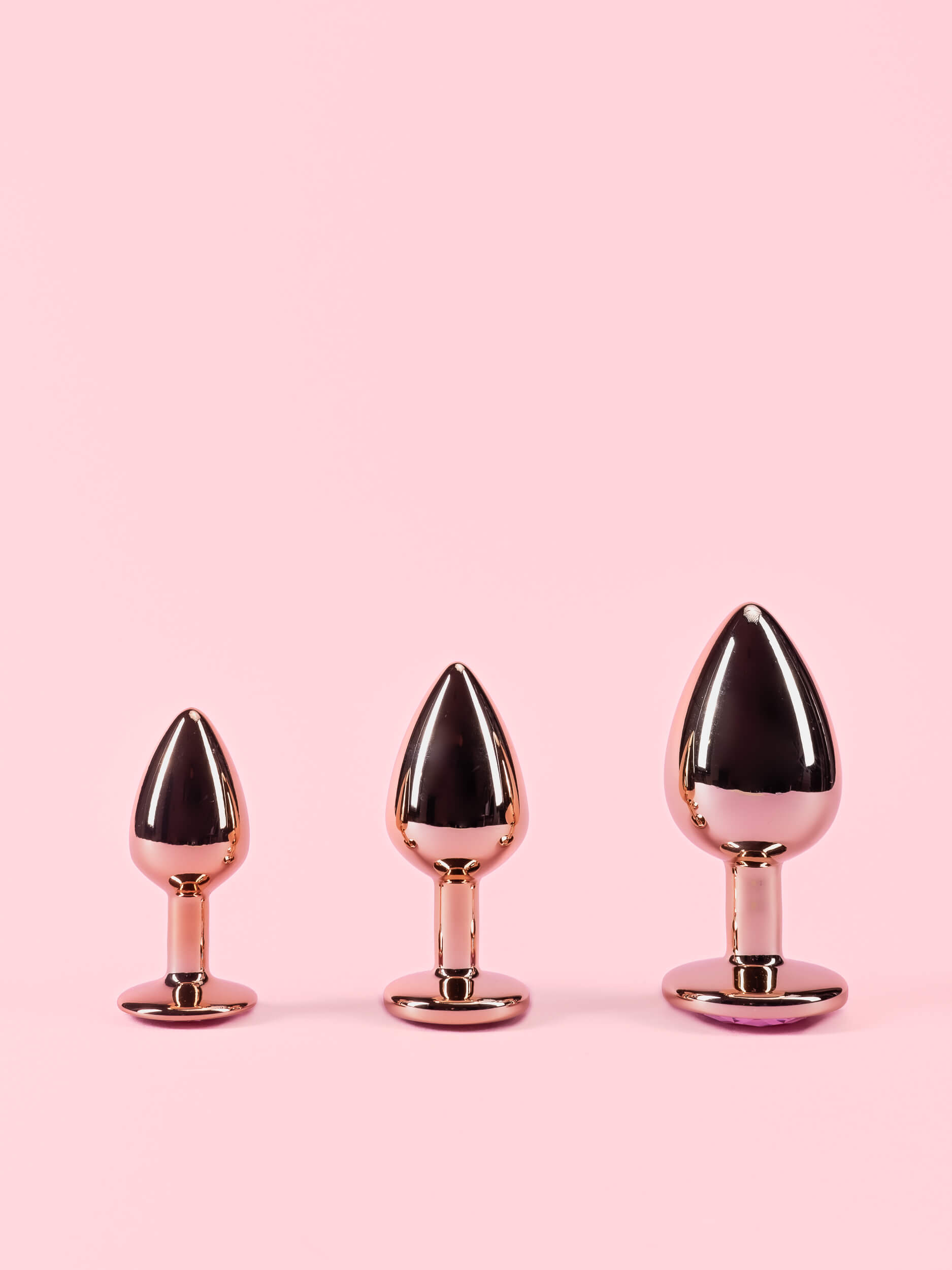 Dop Anal din Metal Rose Gold cu Piatra image 6