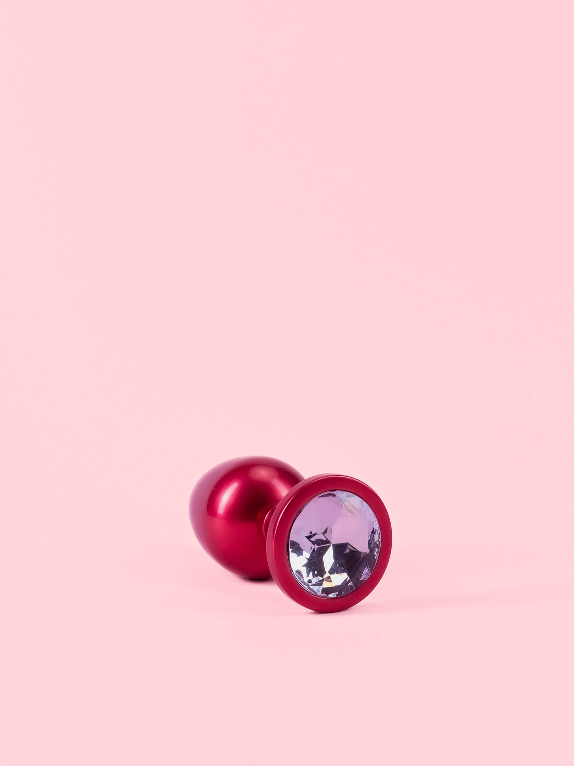 Dop Anal din Metal Roșu Sidefat cu Piatra image 2