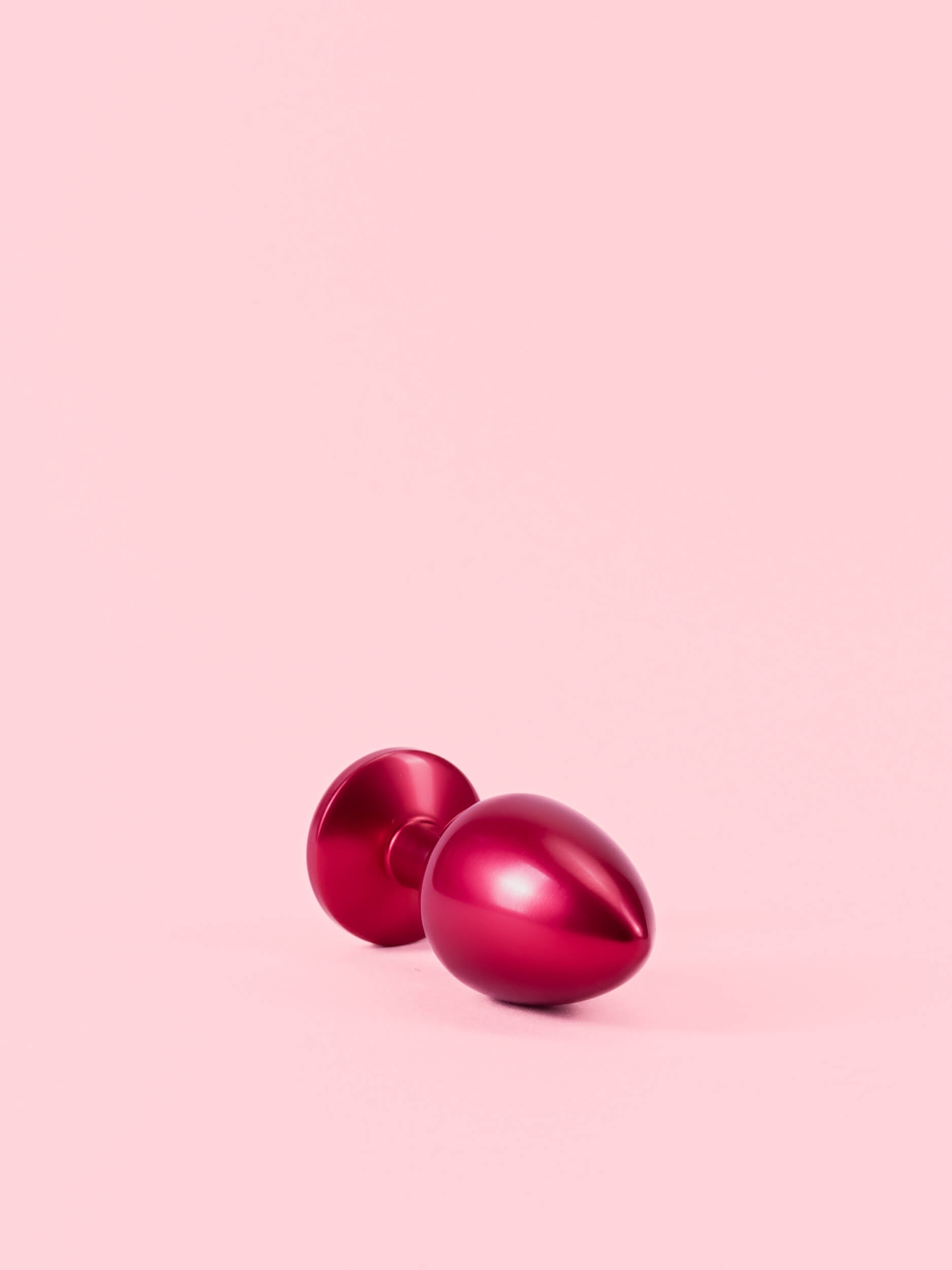 Dop Anal din Metal Roșu Sidefat cu Piatra image 1