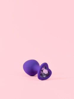 Butt Plug din Silicon Mov cu Inimă image 2