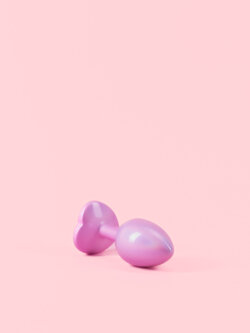 Butt Plug Metal Roz Sidefat cu Inimă image 3