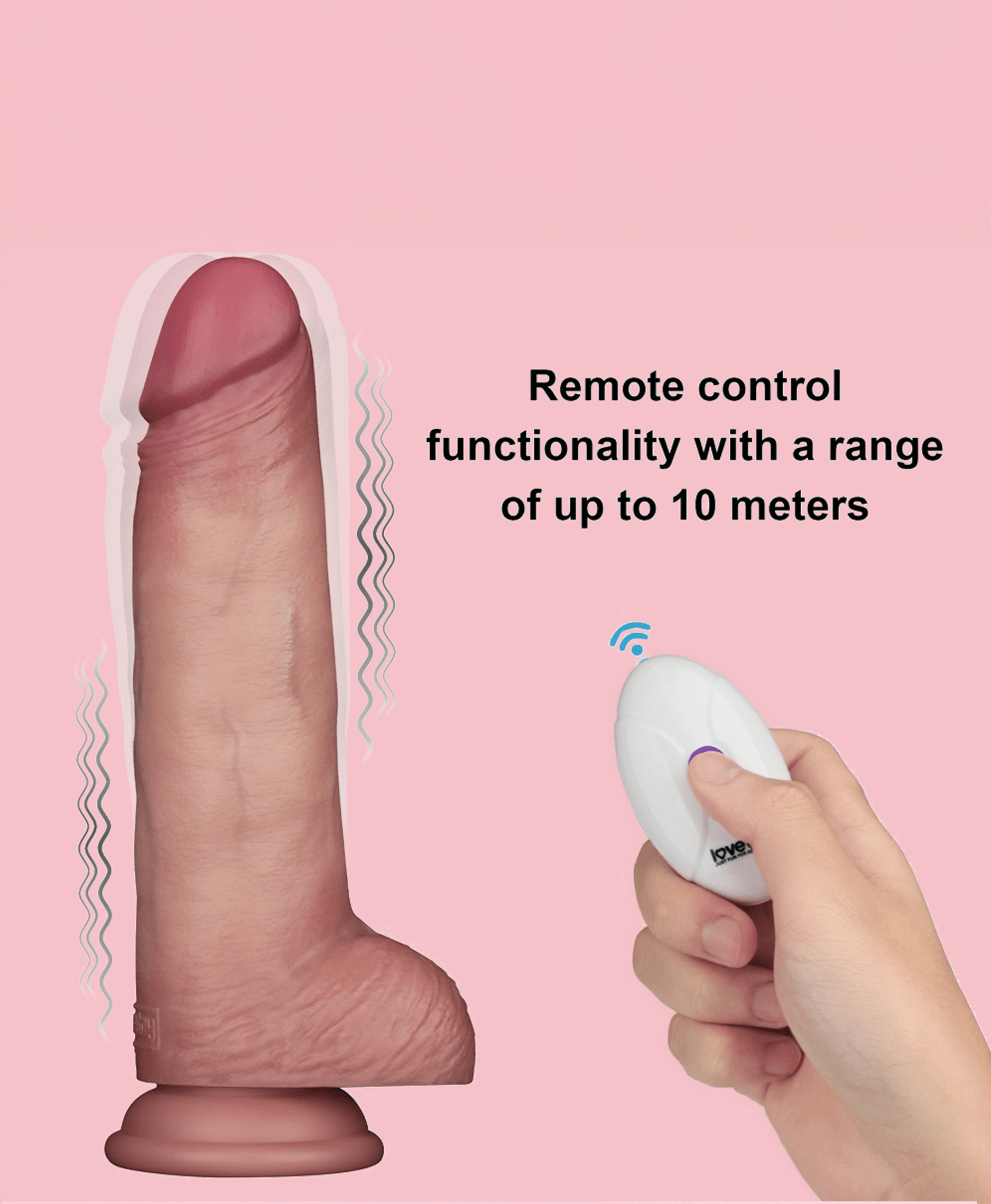 Fredy - Dildo Vibrator cu Piele Glisantă și Telecomandă 21 cm image 8
