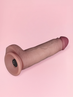 Fredy - Dildo Vibrator cu Piele Glisantă și Telecomandă 21 cm image 5