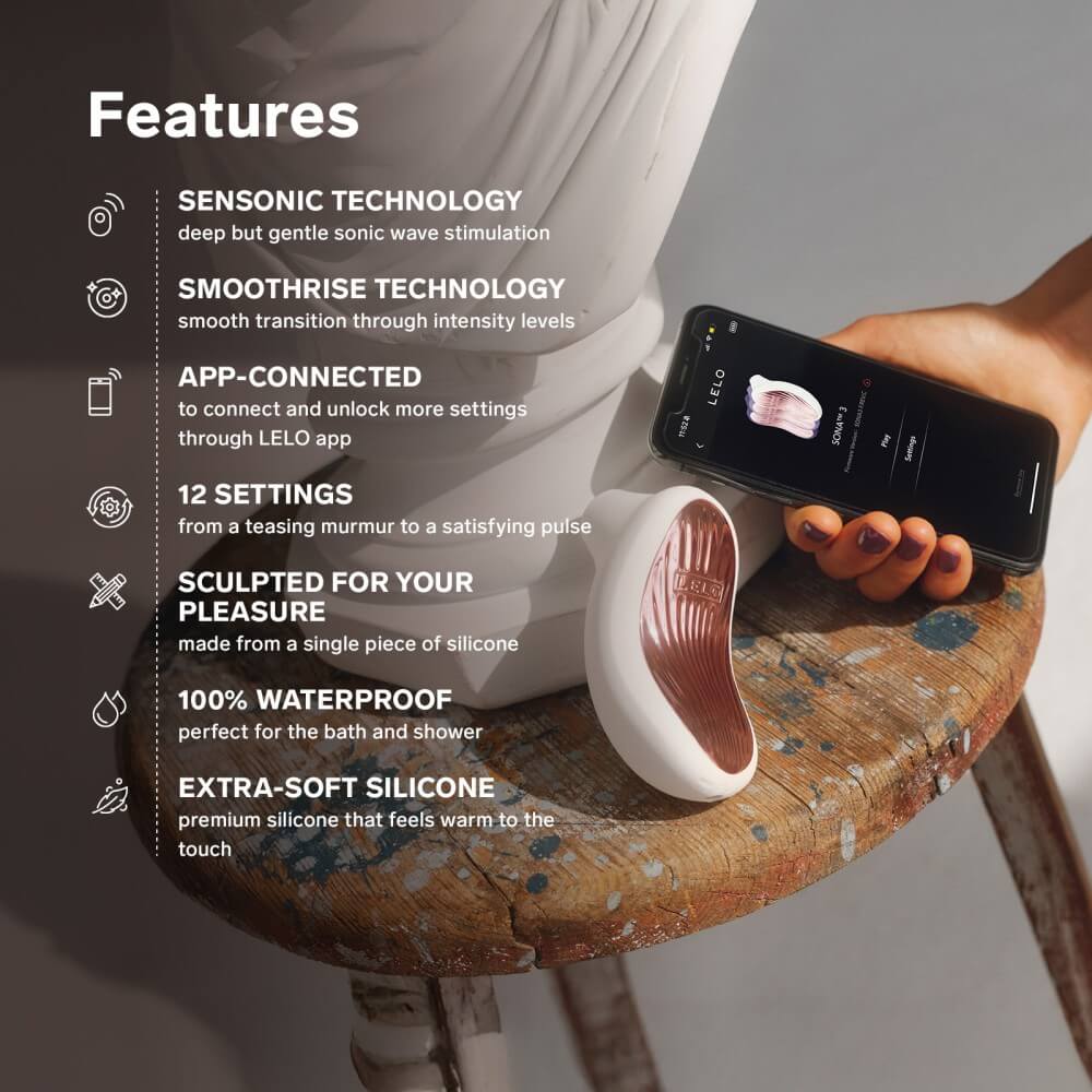 LELO SONA 3 - Vibrator Premium cu Sucțiune și Aplicație image 6