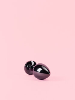 Butt Plug din Metal Negru cu Piatra image 5