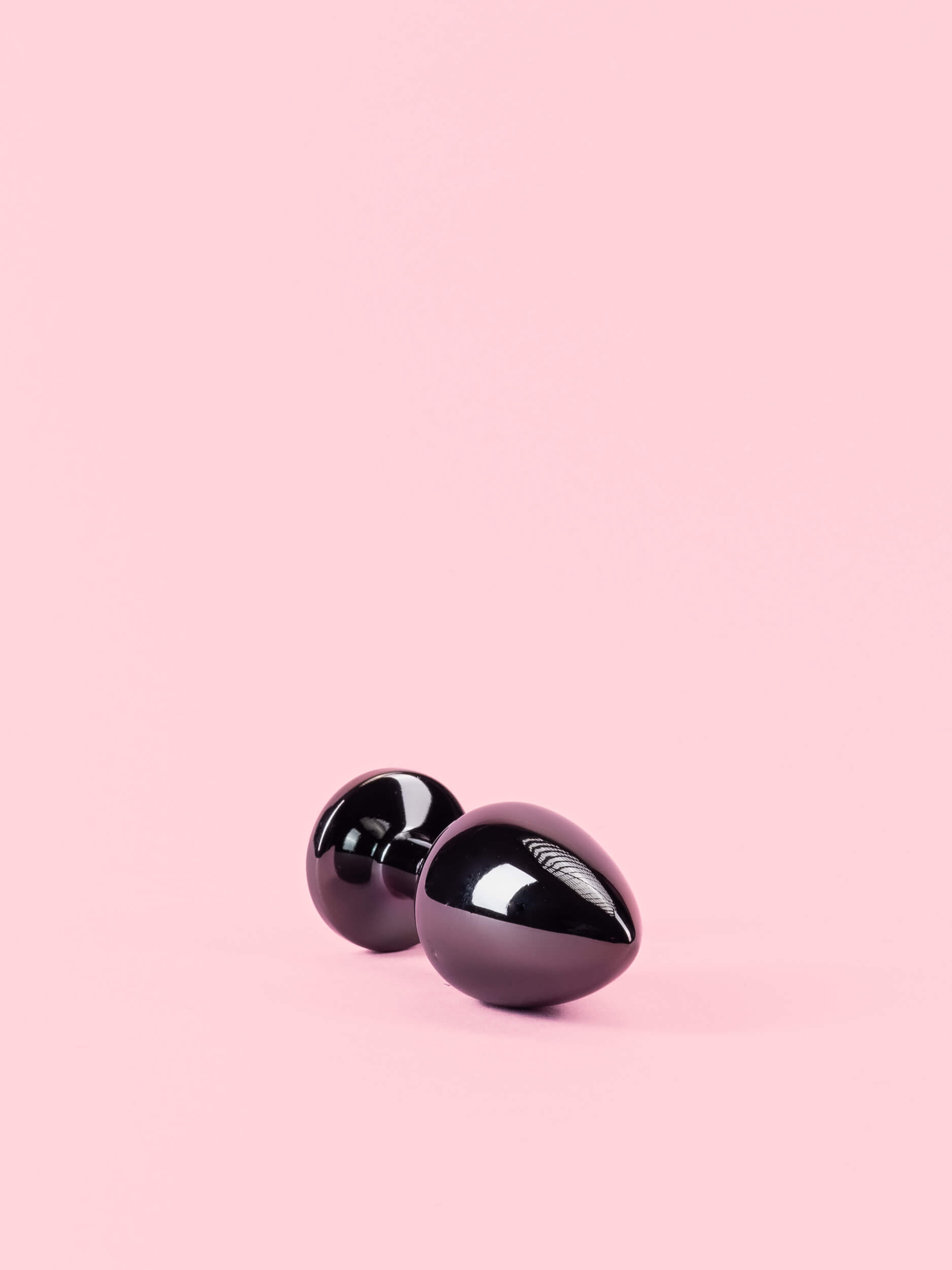 Butt Plug din Metal Negru cu Piatra image 1