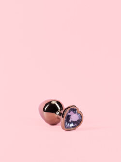 Dop Anal din Metal Rose Gold cu Piatra Inima image 4