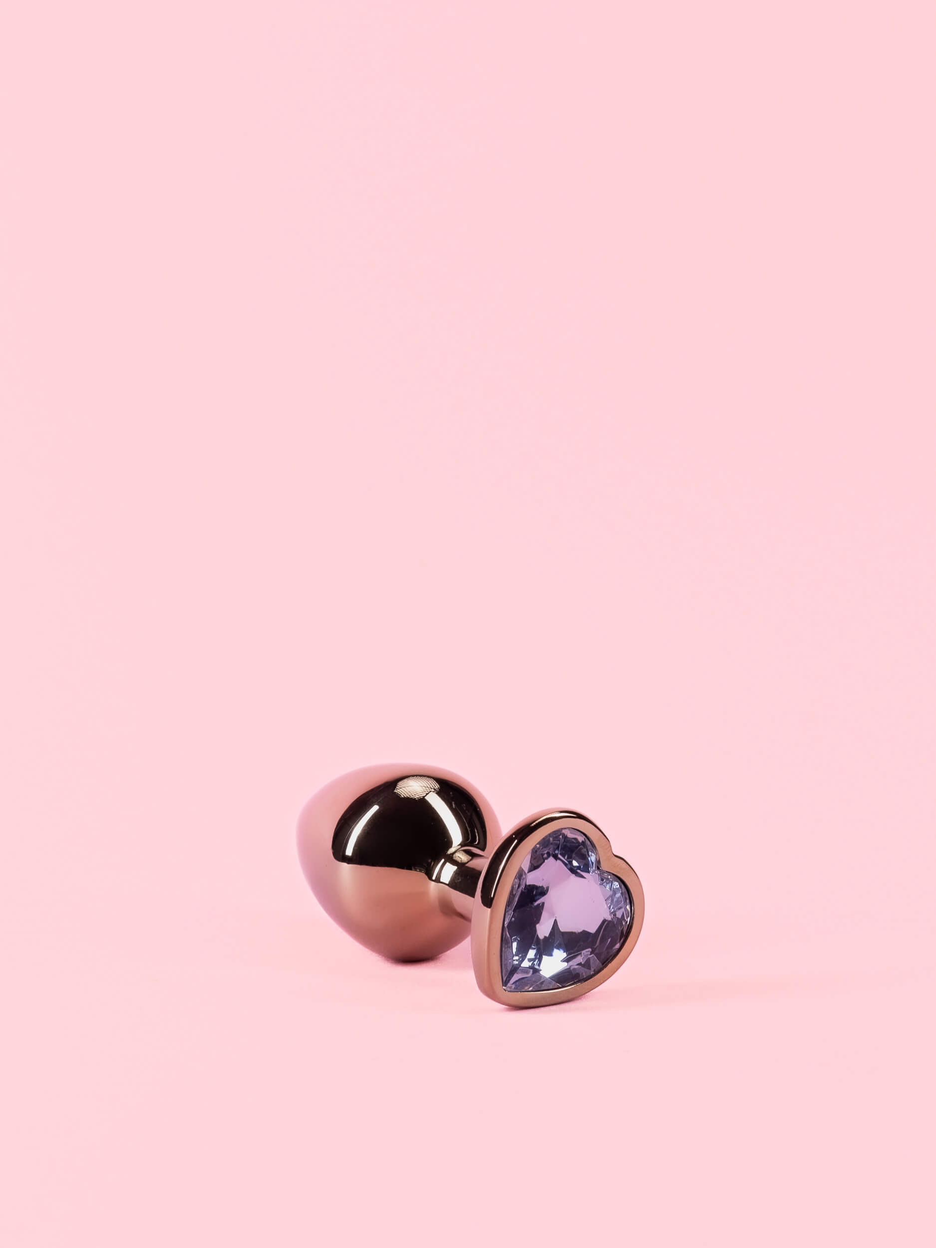 Dop Anal din Metal Rose Gold cu Piatra Inima image 4