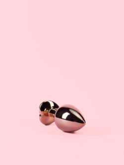 Dop Anal din Metal Rose Gold cu Piatra Inima image 5