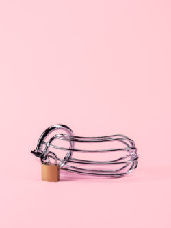 Cușcă de Castitate din Metal cu Lacăt image 6