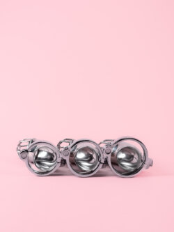 Cușcă de Castitate din Metal cu Lacăt și Cheie image 9