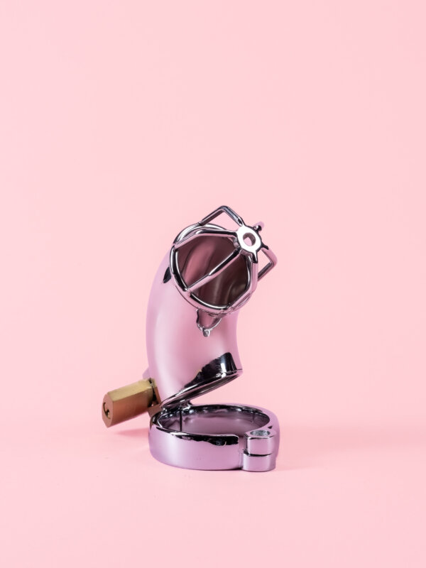 Cușcă de Castitate din Metal cu Lacăt și Cheie